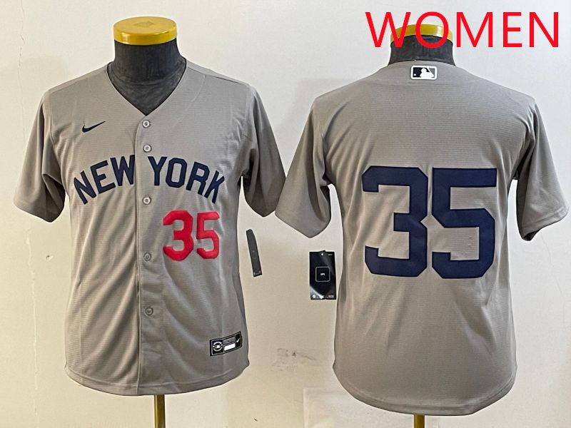 Women New York Yankees #35 No Name Grey Game 2025 Nike MLB Jersey style 5